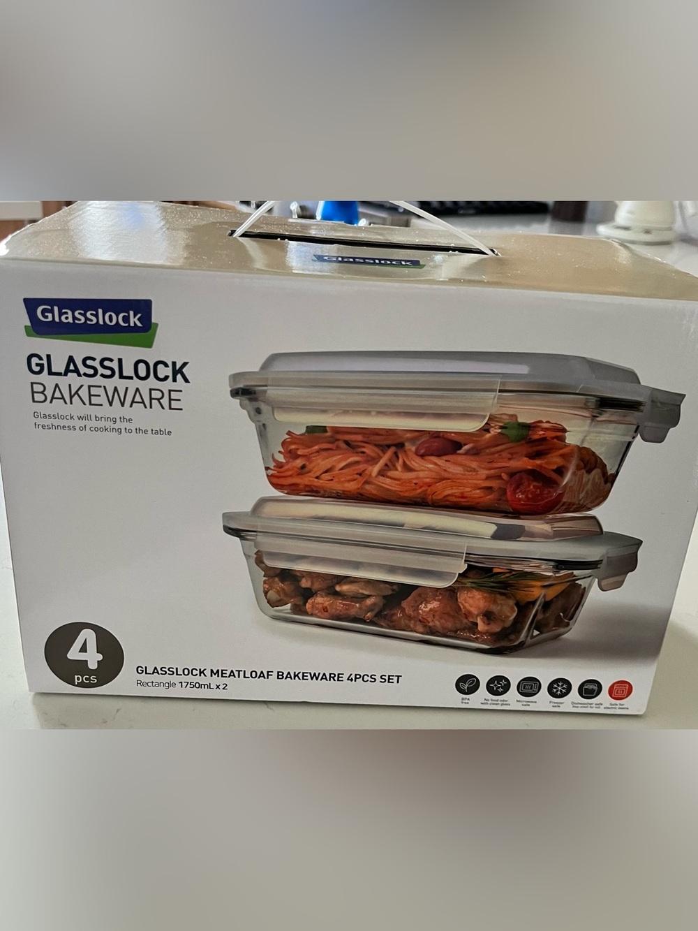 New Clear Glass Bake-wear Food Storage Containers - 4 Piece Set (Clear)